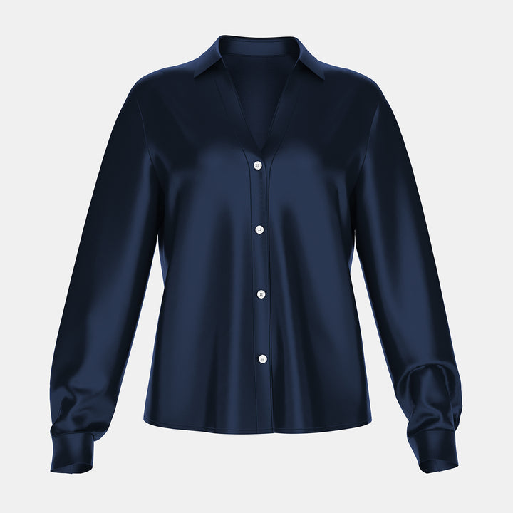Kaitlyn | Luxe Satijnen Blouse met Elegante Pasvorm