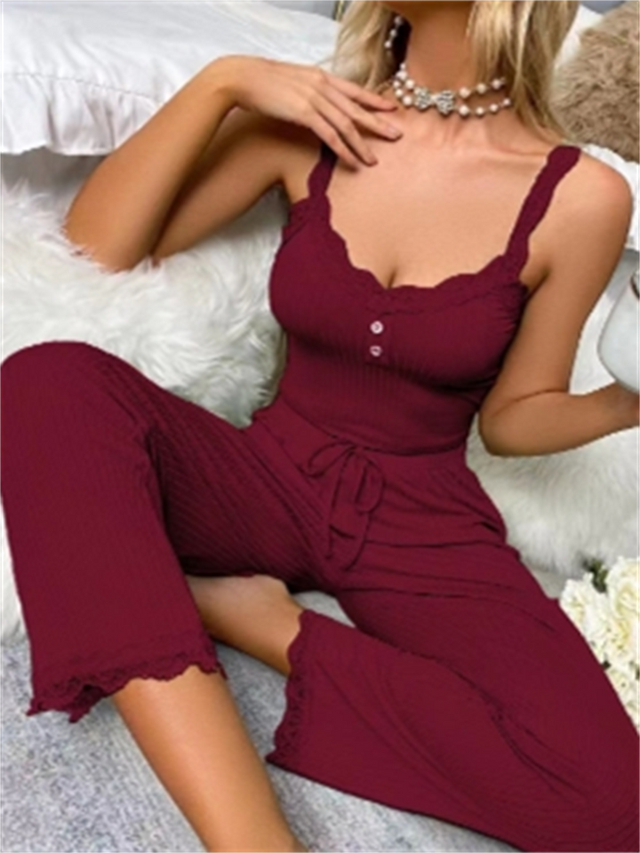 Kate | Zachte en Comfortabele Effen Kleur Tweedelige Damespyjama Set