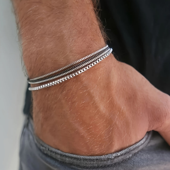Kevin | Stijlvolle Armbanden Set voor Mannen - 4-Delig Stapelbaar Design