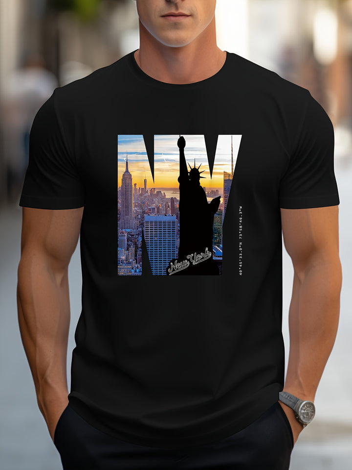 Kevin | NY Grafisch T-shirt met Statue of Liberty