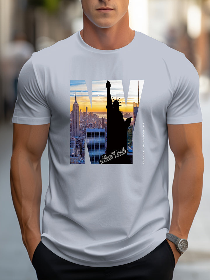Kevin | NY Grafisch T-shirt met Statue of Liberty