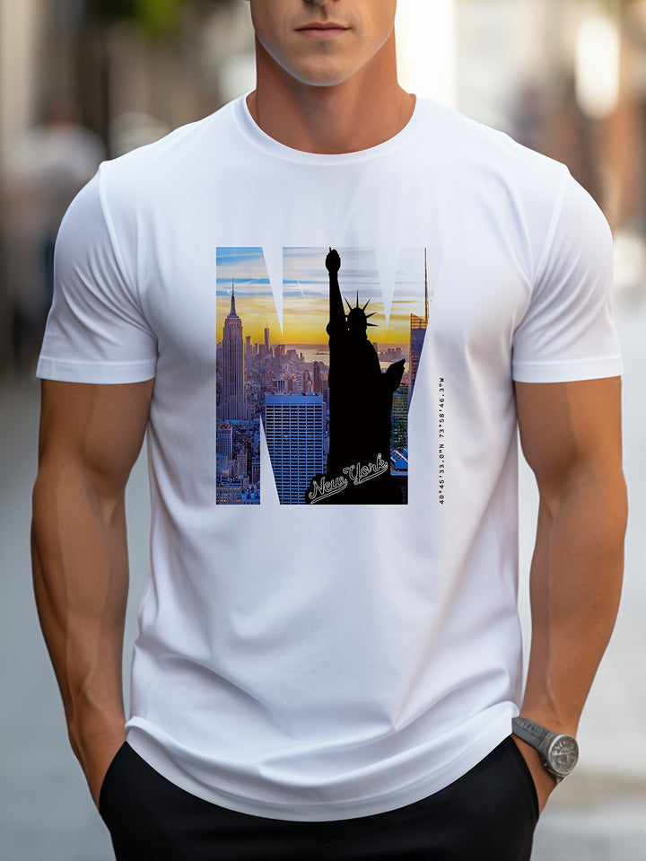Kevin | NY Grafisch T-shirt met Statue of Liberty