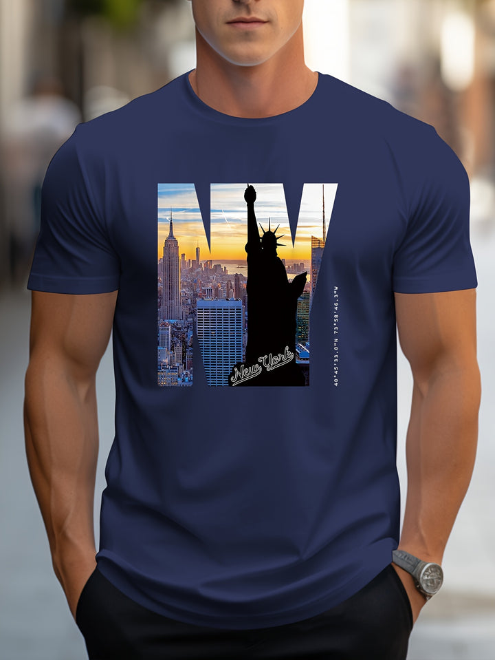Kevin | NY Grafisch T-shirt met Statue of Liberty