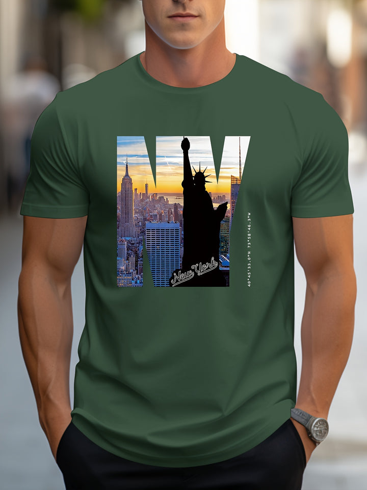 Kevin | NY Grafisch T-shirt met Statue of Liberty