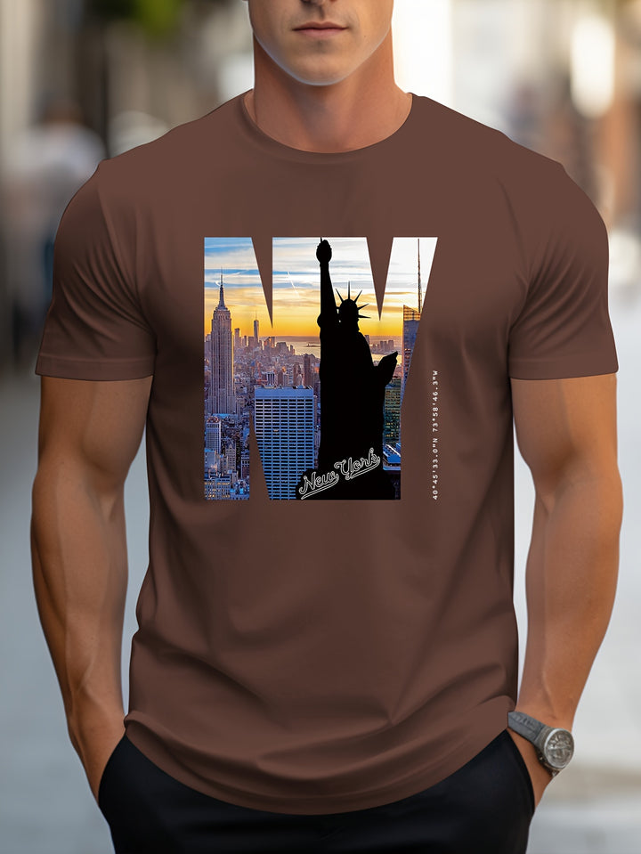 Kevin | NY Grafisch T-shirt met Statue of Liberty