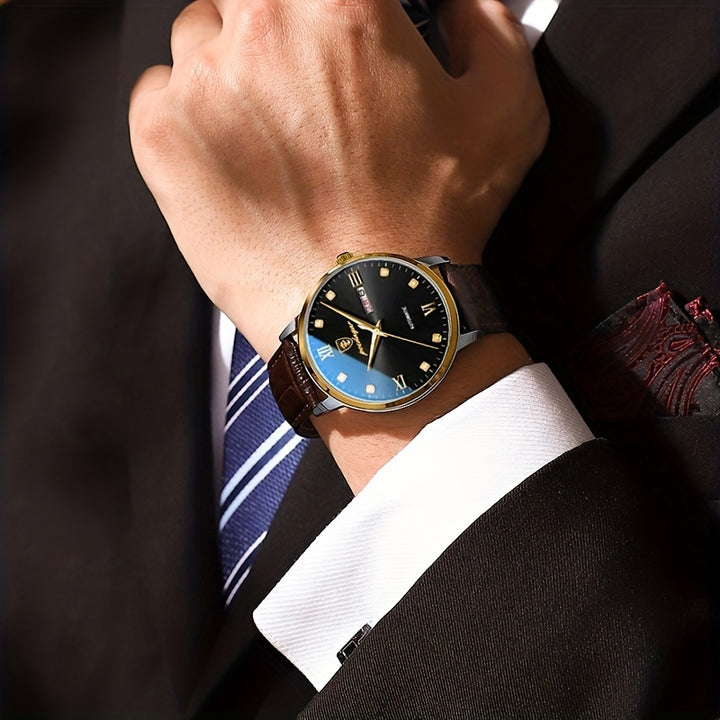 Kobe | Stijlvolle Luxe Herenhorloge met Kalender & Luminous Functie