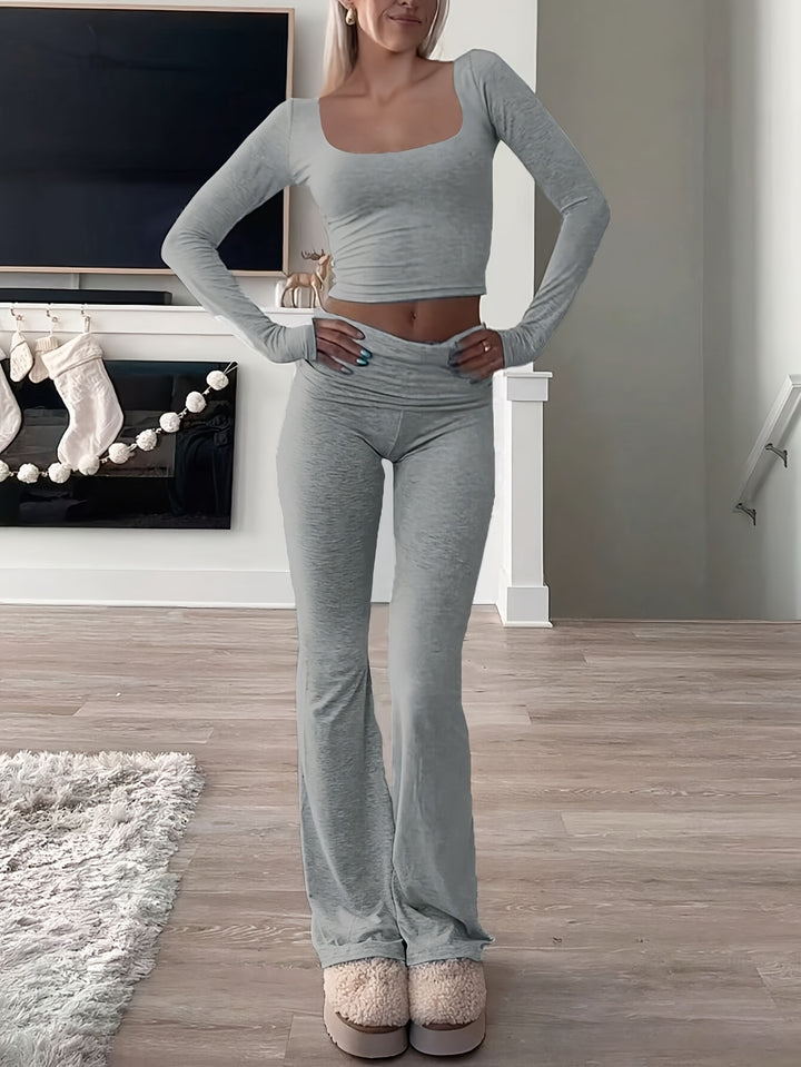 Kyra | Elegante Tweedelige Lounge Set met Flared Broek voor Dames