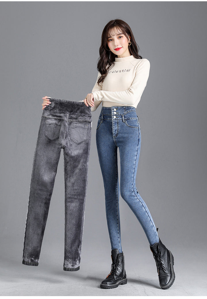 Lainey™ | Stijlvolle Thermische Hoge Taille Skinny Jeans voor Dames