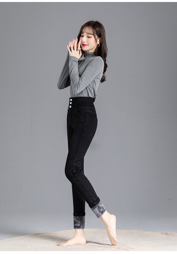 Lainey™ | Stijlvolle Thermische Hoge Taille Skinny Jeans voor Dames