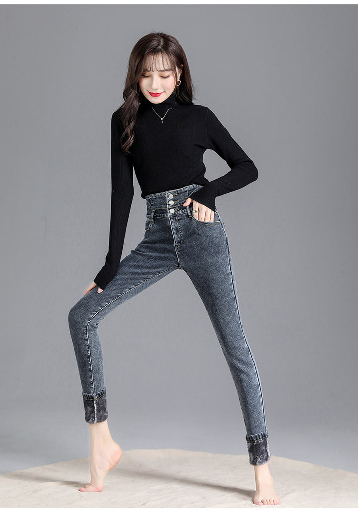 Lainey™ | Stijlvolle Thermische Hoge Taille Skinny Jeans voor Dames