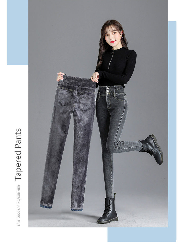Lainey™ | Stijlvolle Thermische Hoge Taille Skinny Jeans voor Dames