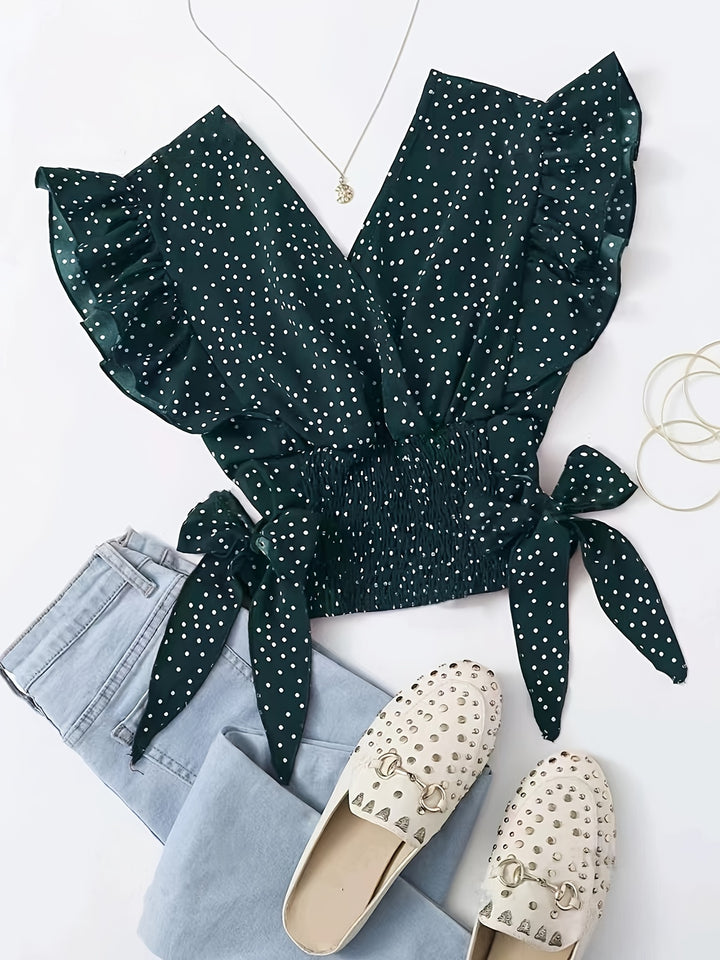 Layla | Damesblouse met Prachtig Polkadot Design