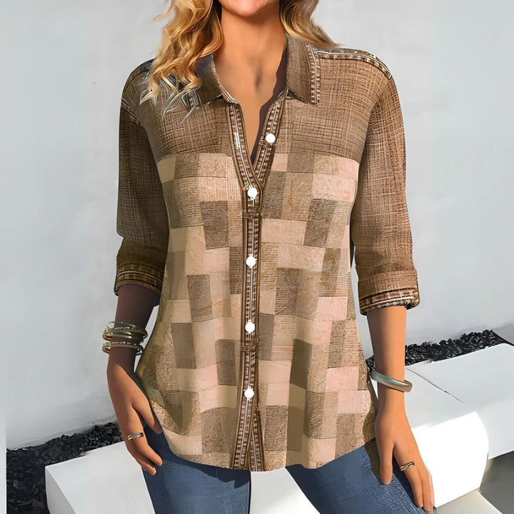 Leanna - Elegante Blouse met Uniek Patroon
