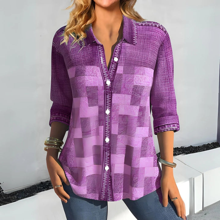 Leanna - Elegante Blouse met Uniek Patroon