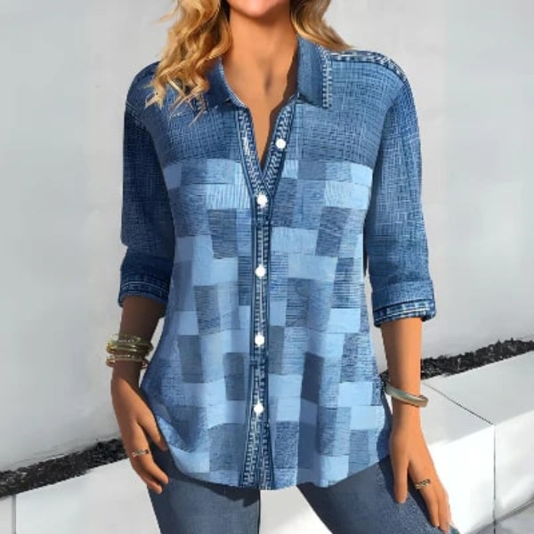 Leanna - Elegante Blouse met Uniek Patroon