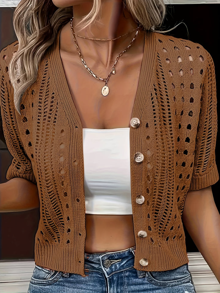Lena | Elegante Gebreide Knoop Cardigan