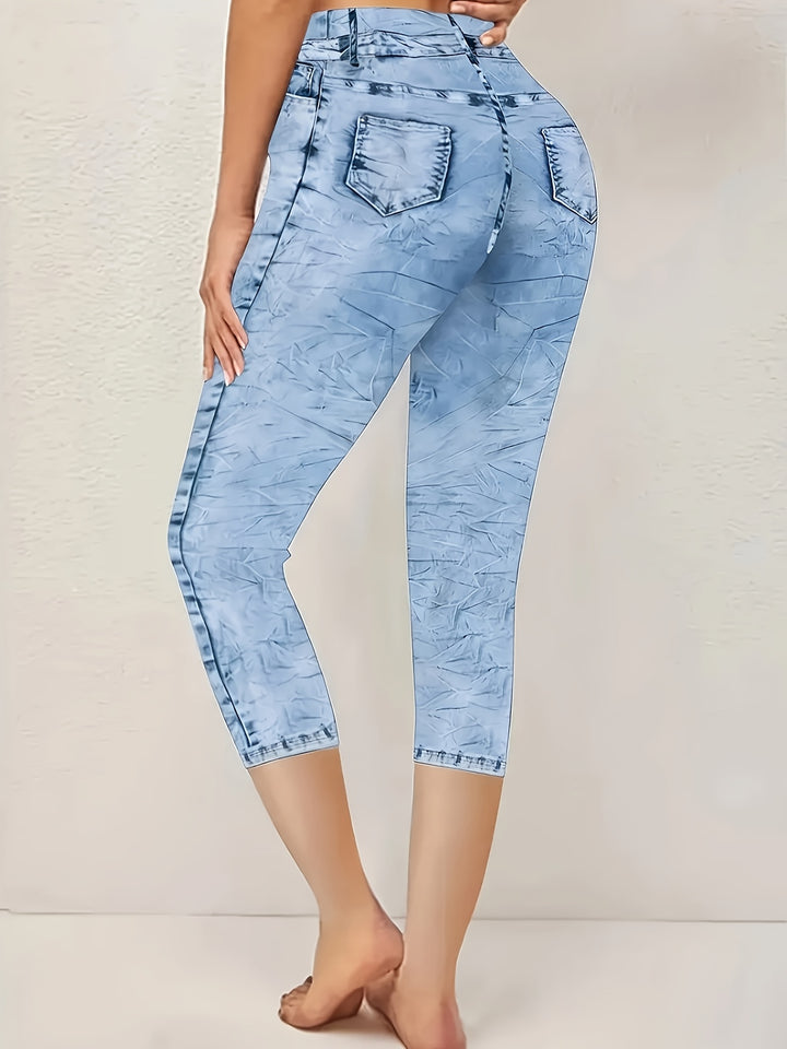 Liliana | Vrouwen Rekbare Denim Capri Broekjes