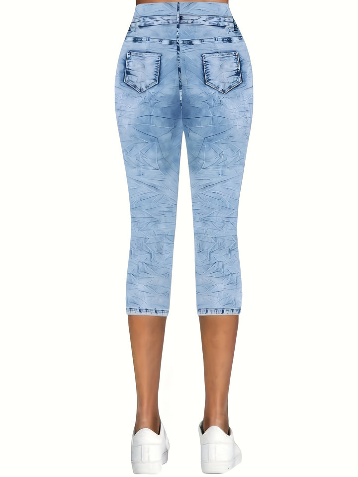 Liliana | Vrouwen Rekbare Denim Capri Broekjes