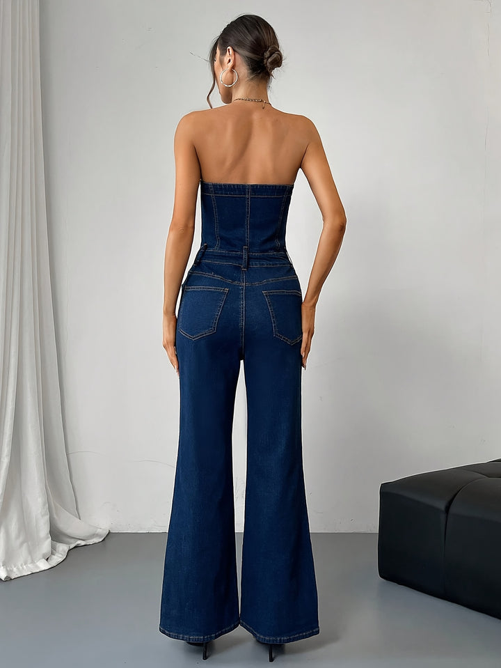 Lily | Stijlvolle Denim Flared Jumpsuit voor Dames