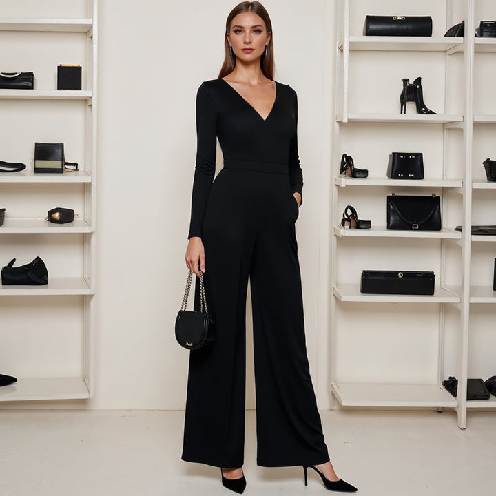 Lily | Franse Elegante Jumpsuit met Wijde Pijpen