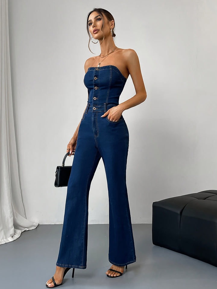 Lily | Stijlvolle Denim Flared Jumpsuit voor Dames