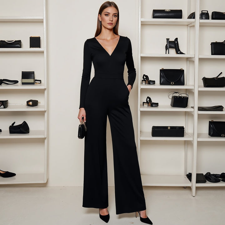 Lily | Franse Elegante Jumpsuit met Wijde Pijpen