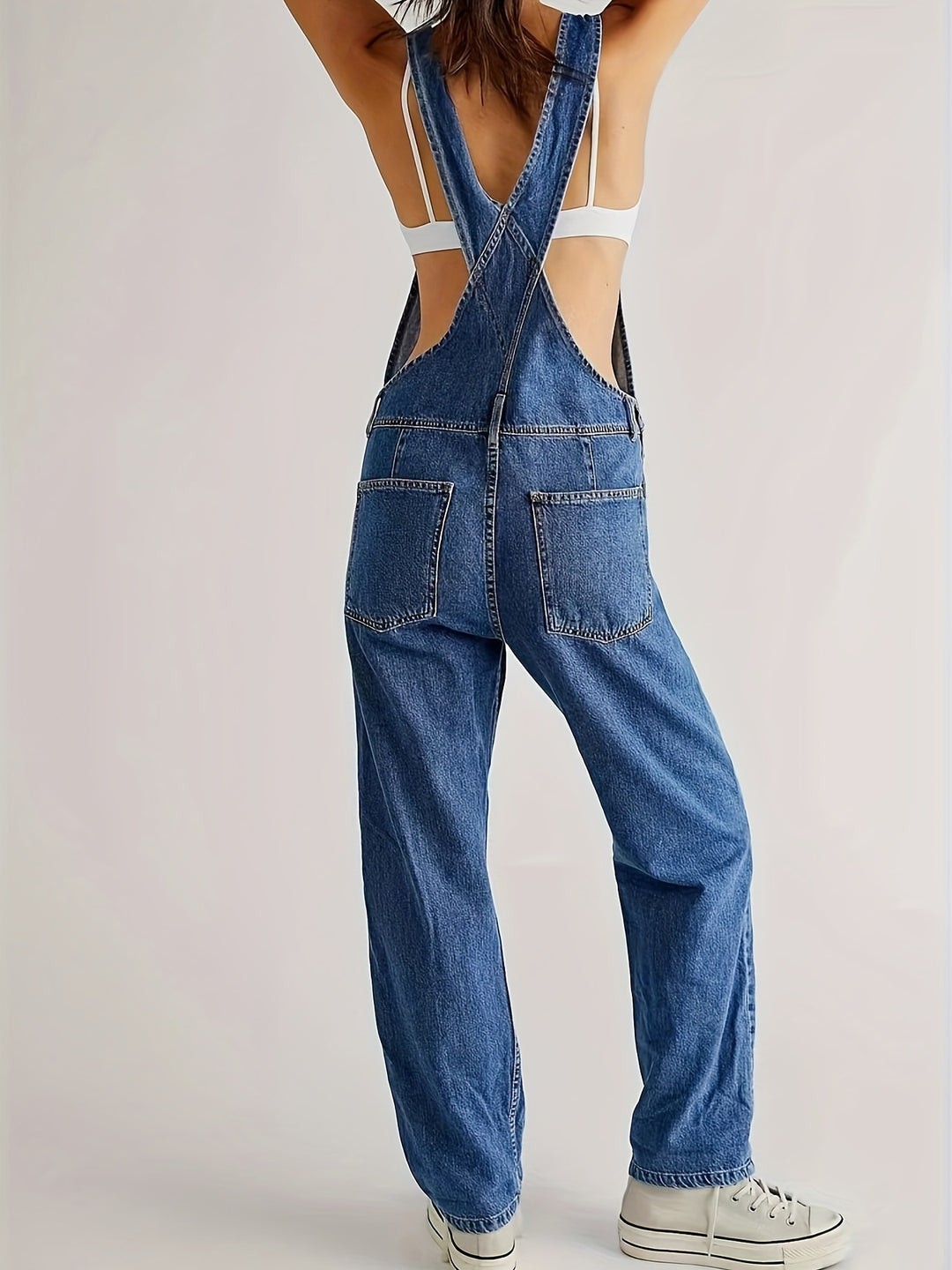Lina | Relaxte Denim Tuinbroek met Eenvoudige Pasvorm
