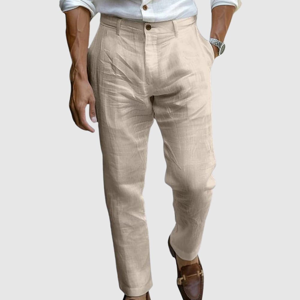 Heren Broek – Klassieke Pasvorm – Rechte Pijp – Platte Voorkant – Ademend Textiel