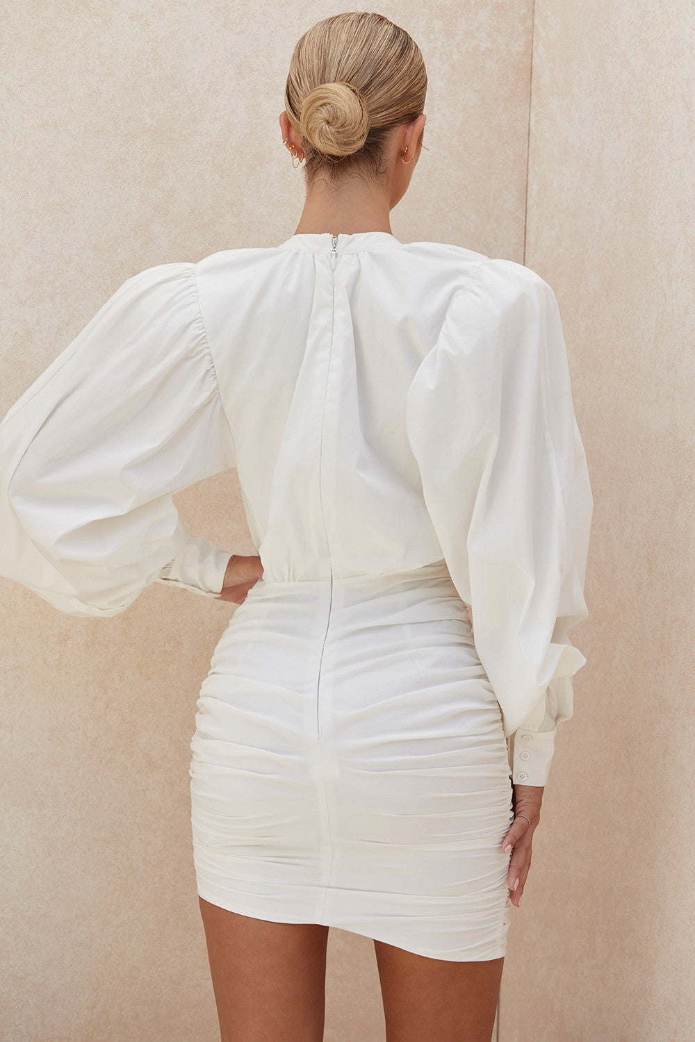 Maddison | Elegante Mini Jurk met Ballonmouwen