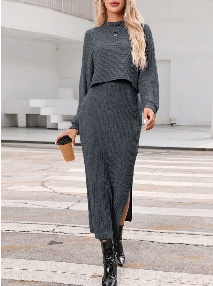 Margo | Stijlvolle Gebreide Midi Jurk met Elegante Pasvorm