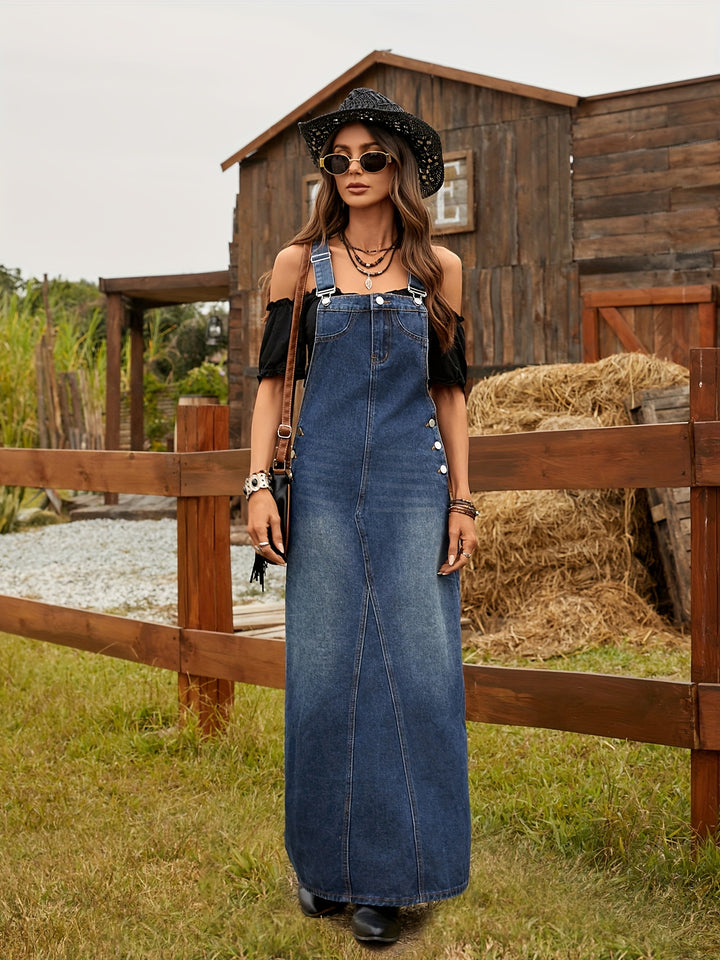 Mariah | Casual Denim Jurk met Knoopdetails voor Dames