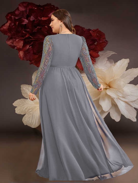 Marjolein | Elegante Maxi Avondjurk met Lange Mouwen