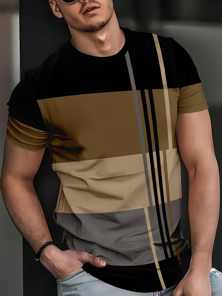 Martin | Stijlvol 3D Gestreept T-Shirt - Trendy en Comfortabel