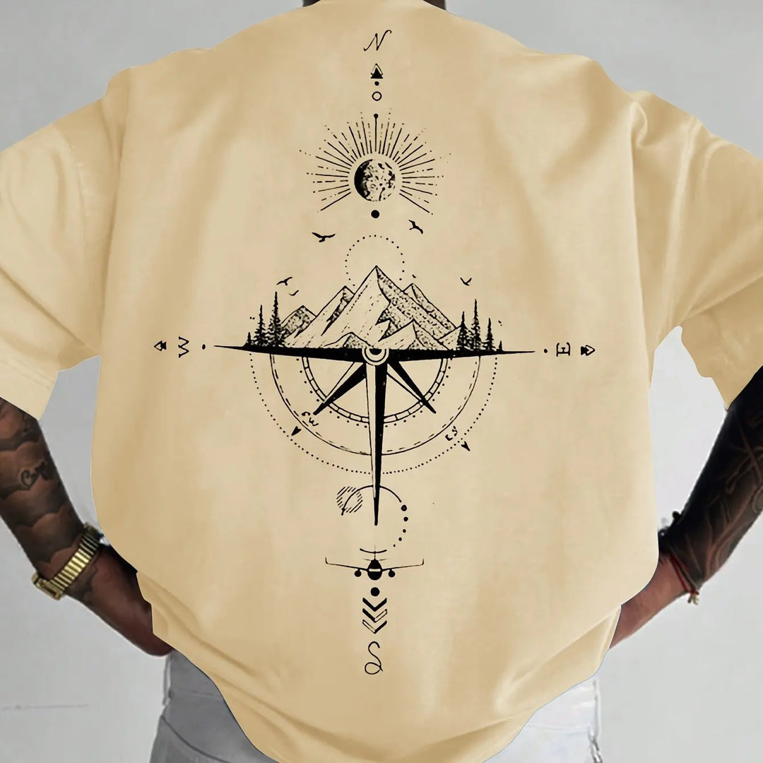 Matias | Kompas Avontuur T-Shirt voor Mannen
