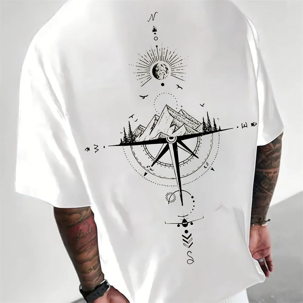 Matias | Kompas Avontuur T-Shirt voor Mannen
