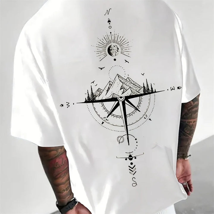 Matias | Kompas Avontuur T-Shirt voor Mannen