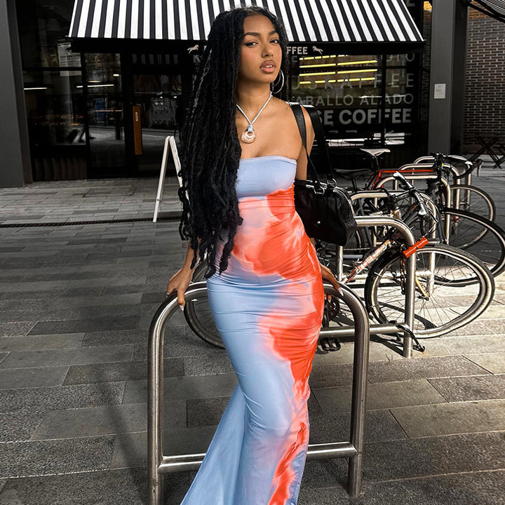 Melanie | Strapless Maxi Jurk met Bloemendessin