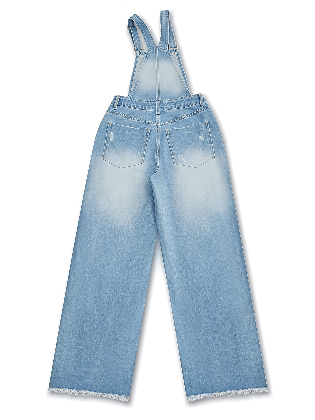 Mia | Gescheurde Denim Overall met Gerafelde Details