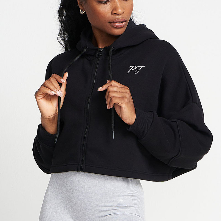 Michaela | Sportieve Cropped Hoodie met Rits
