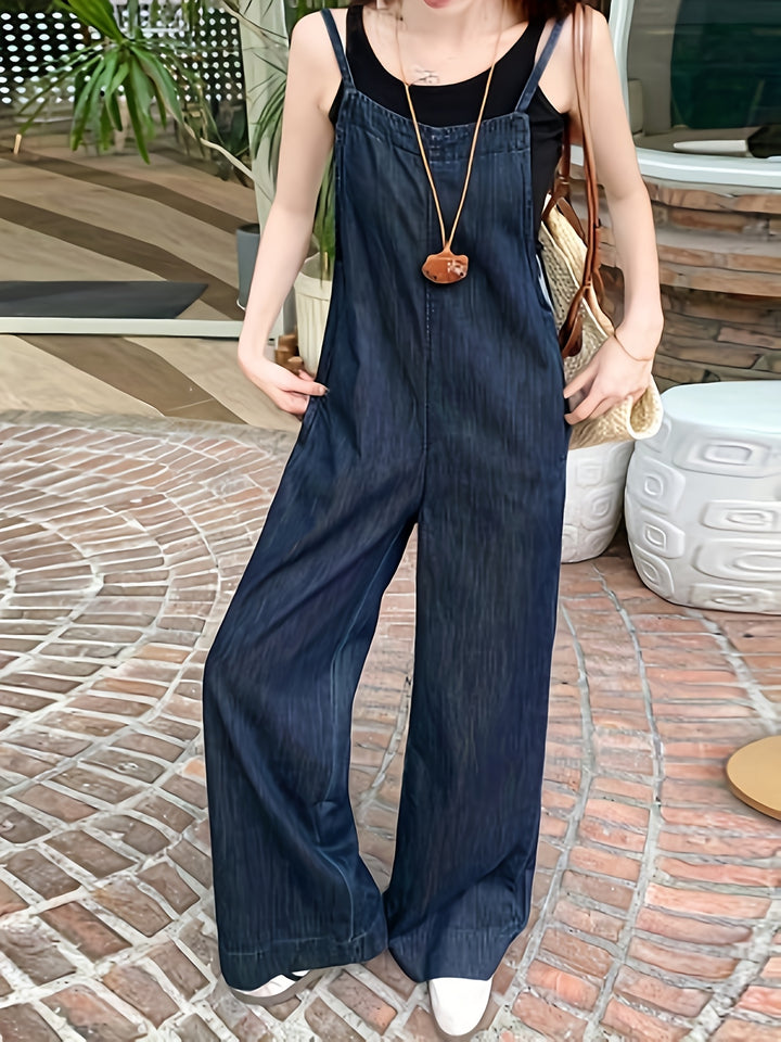 Miranda | Wijdvallende Denim Overalls met Verstelbare Bandjes