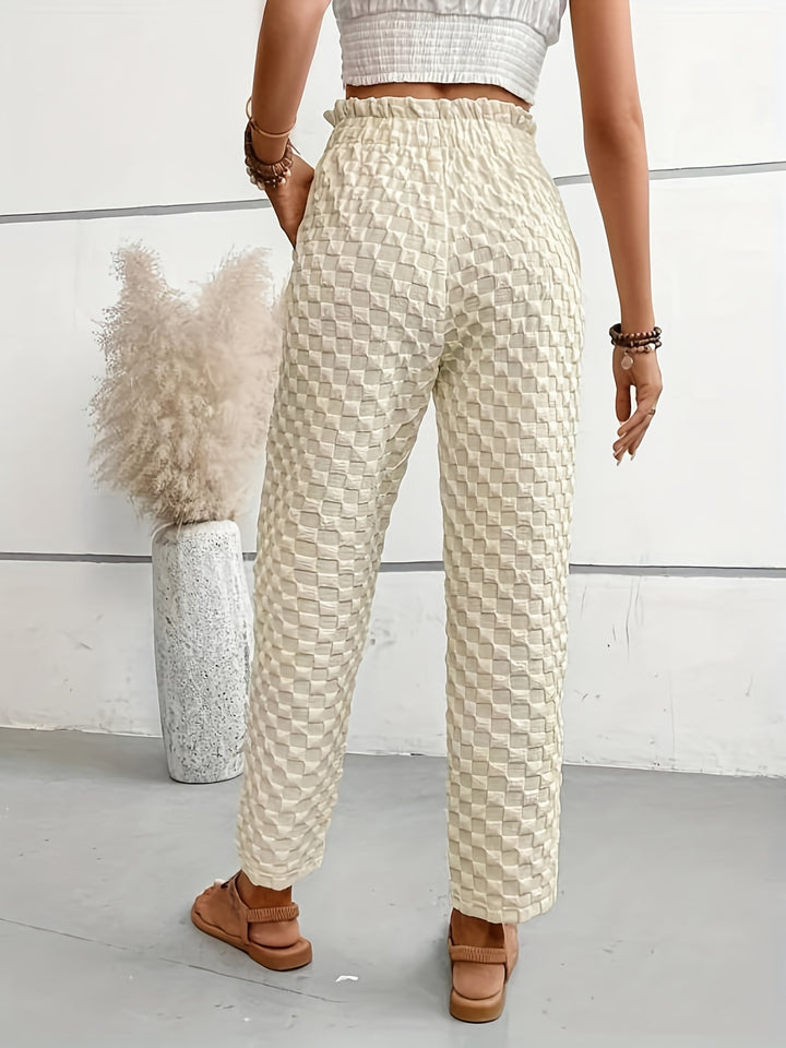 Miriam | Elegante Getextureerde Broek met Hoge Taille