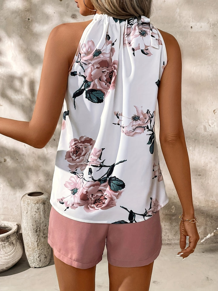 Myca | Elegante Bloemen Haltertop en Shorts Set voor de Zomer