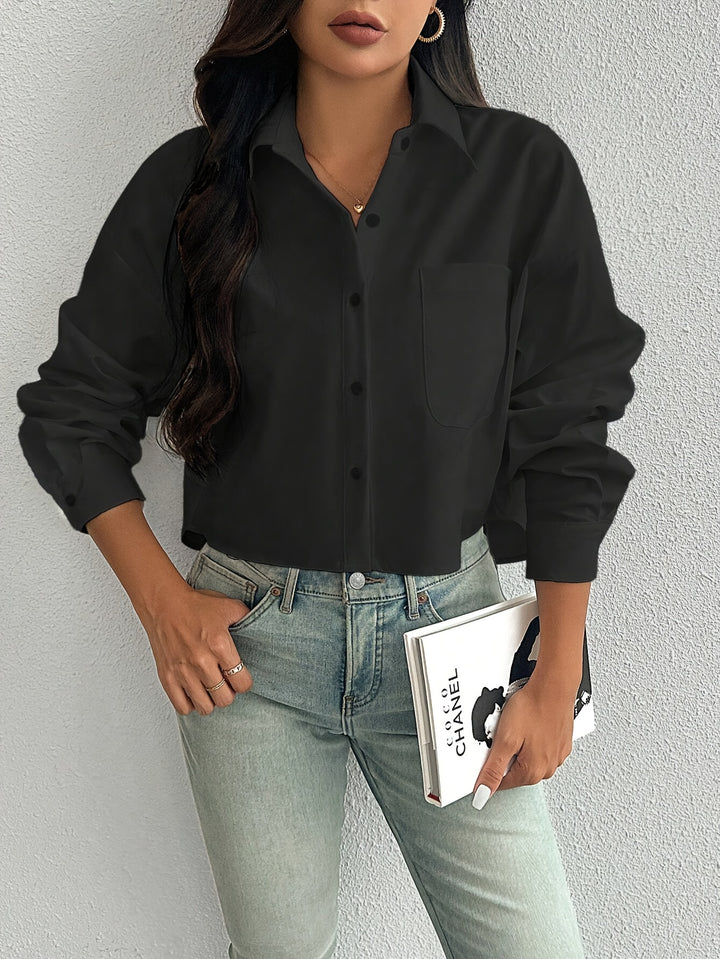 Natalie | Korte Blouse Met Kraag en Knoopsluiting