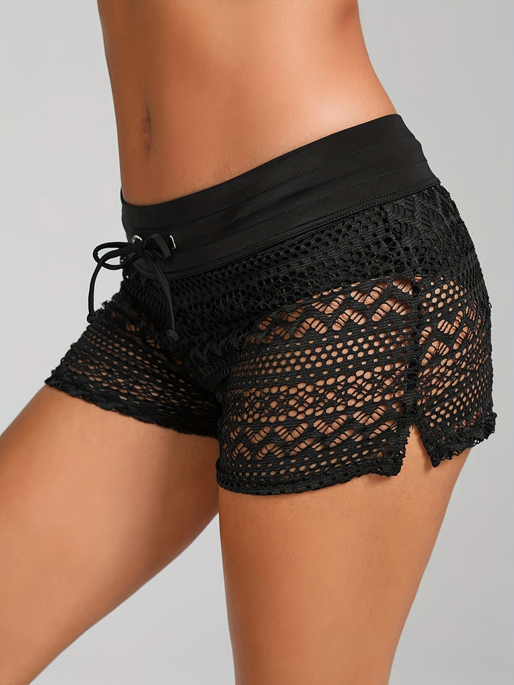 Natalie | Sexy Doorschijnende Zwemshorts met Trekkoord