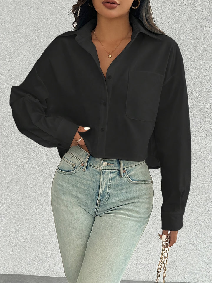 Natalie | Korte Blouse Met Kraag en Knoopsluiting