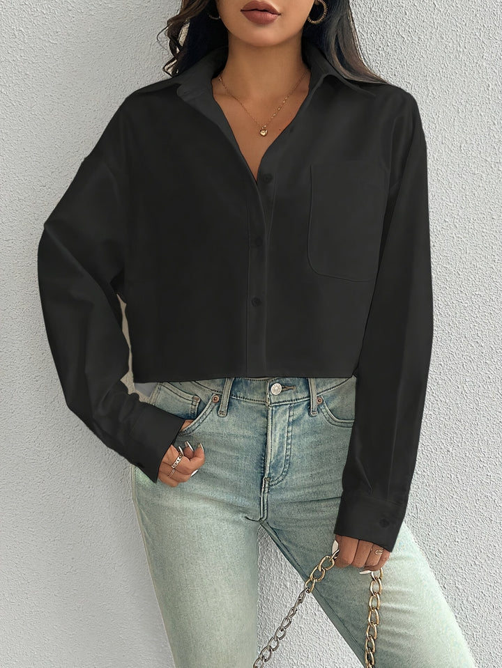 Natalie | Korte Blouse Met Kraag en Knoopsluiting