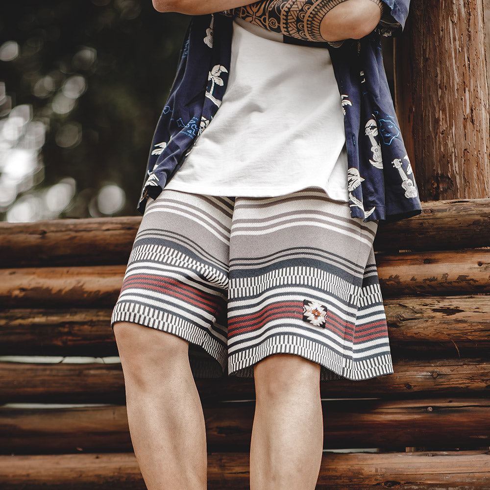 Neil | Stijlvolle Gebreide Short met Uniek Patroon