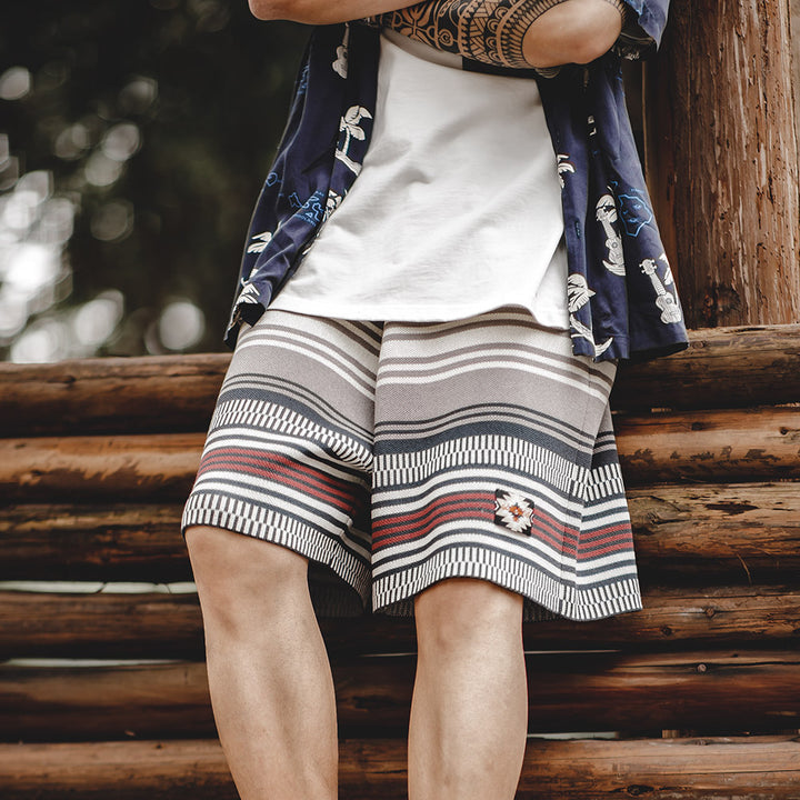 Neil | Stijlvolle Gebreide Short met Uniek Patroon