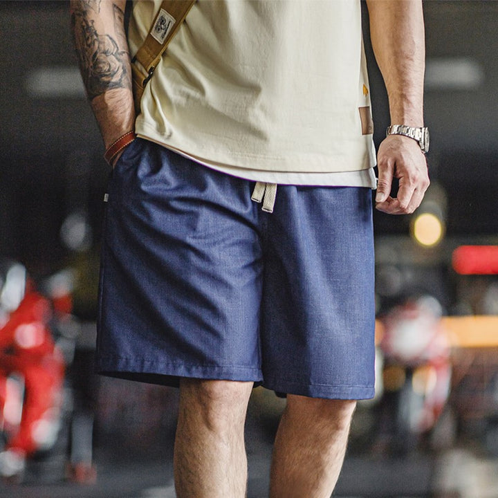 Nico | Retro Denim Shorts Met Elastische Taille