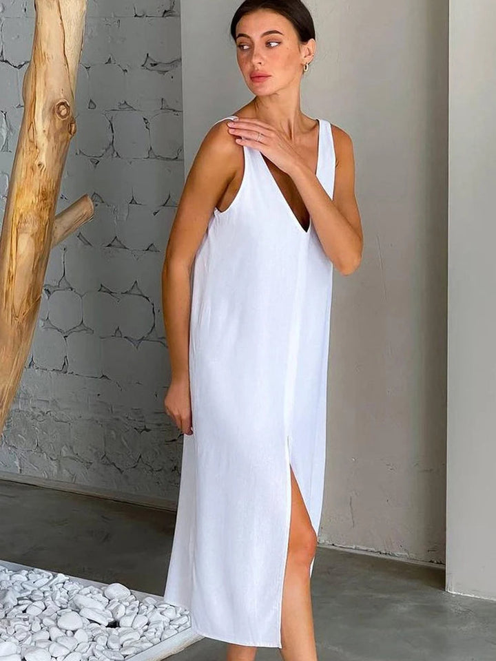 Nicole | Stijlvolle Midi-Jurk met Elegante Split